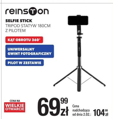 Selfie Stick TRIPOD STATYW 180CM Z PILOTEM promocja w RTV EURO AGD