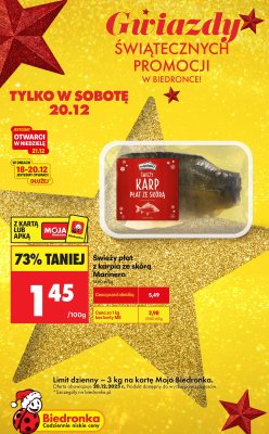 Świeży płat z karpia ze skórą  promocja w Biedronka