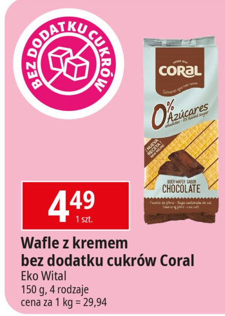 Wafle z kremem czekoladowe CORAL promocja