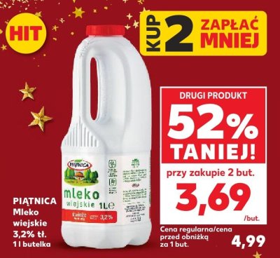 Mleko wiejskie Piątnica 3,2% tł. promocja w Kaufland