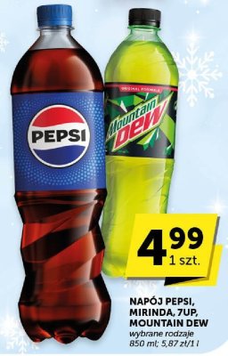 Napój Pepsi, Mirinda, 7UP, Mountain Dew wybrane rodzaje 850 ml promocja w Euro Sklep