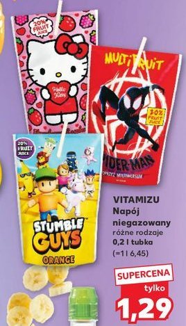 Napój hello kitty strawberry Vitamizu promocja w Kaufland