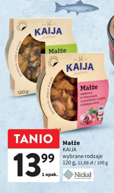 Małże wędzone z czosnkiem Kaija promocja