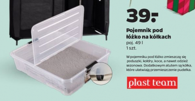 Pojemnik pod łóżko na kółkach 49 l Plast team promocja