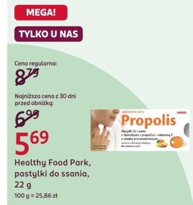 Pastylki do ssania Propolis, 22 g promocja w Rossmann