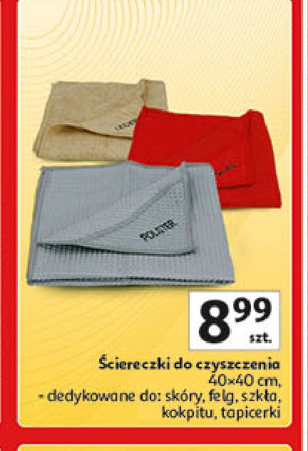 Ściereczka uniwersalna samochodowa 40 x 40 cm promocja w Auchan