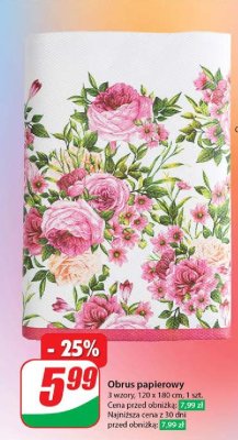 Obrus papierowy 120 x 180 cm promocja