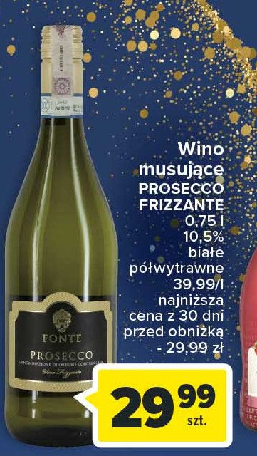 Wino FONTE PROSECCO FRIZZANTE promocja