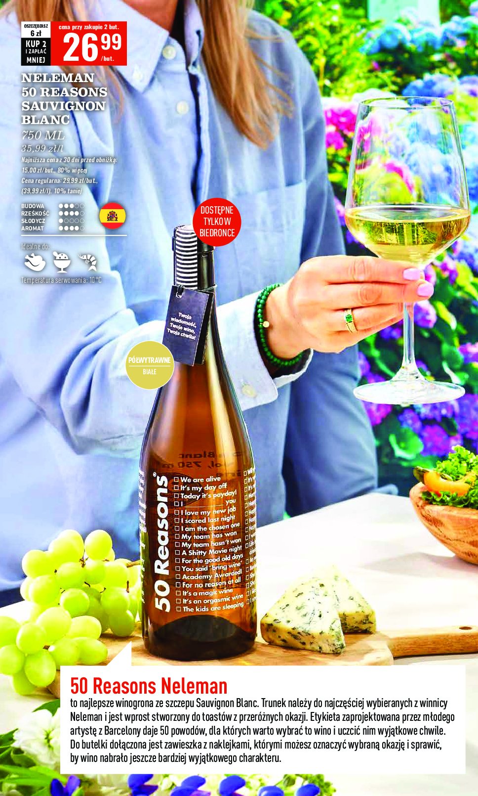 Wino Neleman 50 reasons promocja w Biedronka