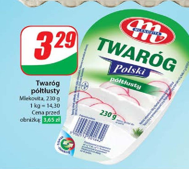 Twaróg półtłusty Mlekovita promocja w Dino