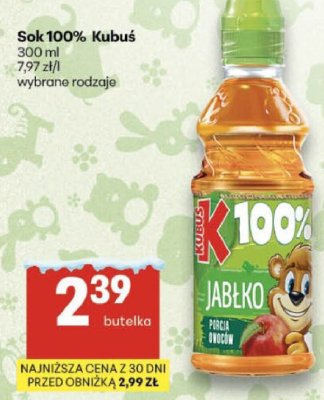 Sok 100% Kubuś jabłko promocja w Delikatesy Centrum