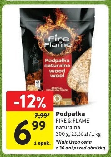 Podpałka do grilla wełna drzewna Fire & flame promocja w Intermarche