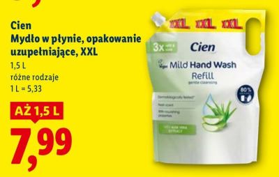 Mydło w płynie, opakowanie uzupełniające Cien, XXL promocja w Lidl