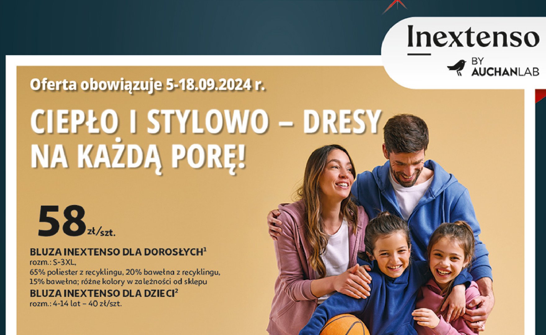 Bluza dziewczęca Auchan inextenso promocja