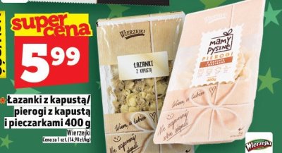 Łazanki z kapustą/pierogi z kapustą i pieczarkami Wierzejki 400g promocja w TOPAZ