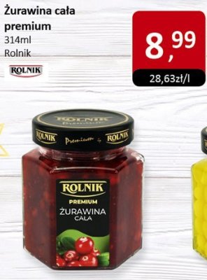 Żurawina cała premium 314ml Rolnik promocja w Market Point