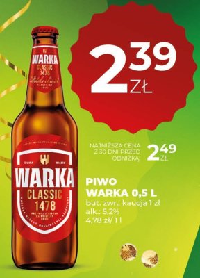 Piwo Warka 0,5 L promocja w Duży Ben