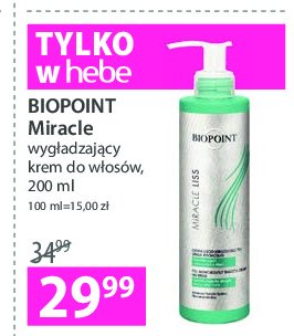 Krem termoochronny do w艂os贸w BIOPOINT MIRACLE LISS promocja