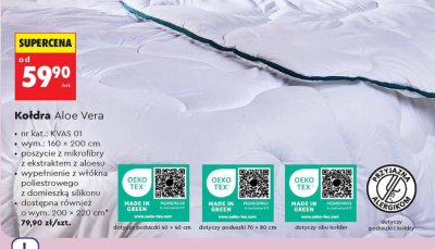 Kołdra Aloe Vera SMUKEE wym. 160 × 200 cm promocja w Biedronka