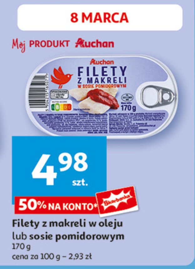 Filet z makreli w oleju Auchan promocja