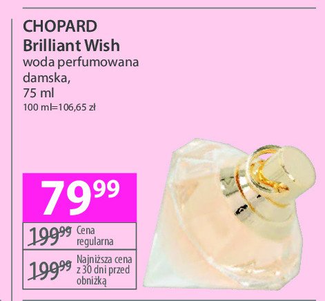 Woda perfumowana CHOPARD BRILLIANT WISH promocja