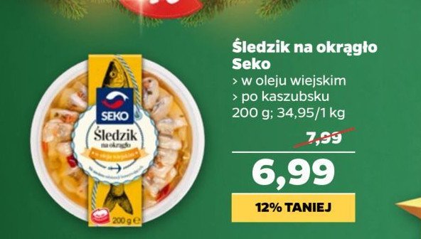 Śledzik na okrągło w oleju wiejskim Seko promocja w Netto