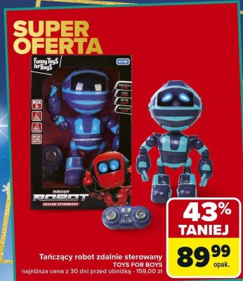 Robot tańczący zdalnie sterowany TOYS FOR BOYS promocja w Carrefour