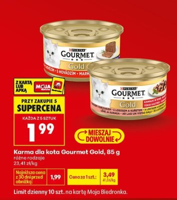 Karma dla kota Gold, 85 g różne rodzaje promocja w Biedronka