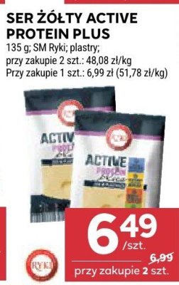 Ser Żółty Active Protein Plus Ryki plastry promocja w Stokrotka