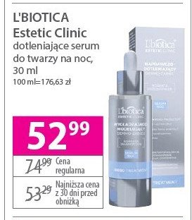 Serum na noc L'biotica estetic clinic promocja