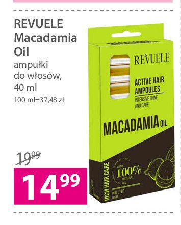 Ampułki do włosów Revuele macadamia oil promocja