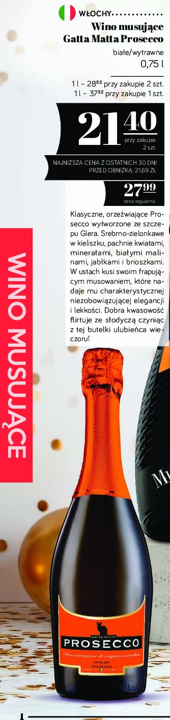 Wino Gatta matta prosecco promocja w POLOmarket