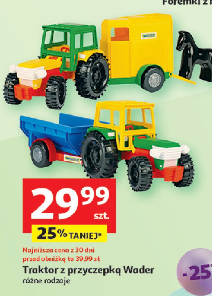 Traktor z przyczepą Wader promocja w Auchan