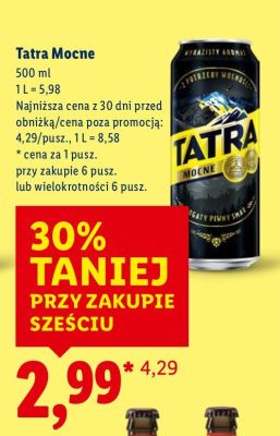 Piwo Tatra Mocne promocja w Lidl
