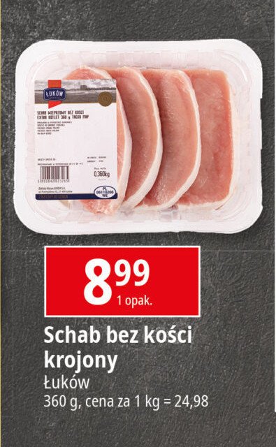 Schab wieprzowy bez kości plastry Łuków promocja