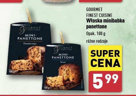 Babka panettone mini Gourmet finest cuisine promocja w Aldi