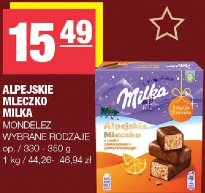 Alpejskie mleczko Milka Mondelez wybrane rodzaje promocja w SPAR