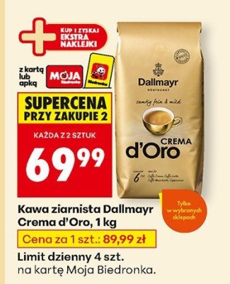Kawa ziarnista Dallmayr Crema d'Oro promocja w Biedronka