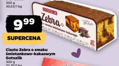 Ciasto Zebra o smaku śmietankowo-kakaowym  promocja w Netto