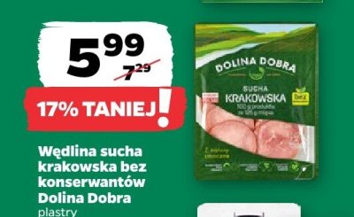Wędlina sucha krakowska bez konserwantów  promocja w Netto