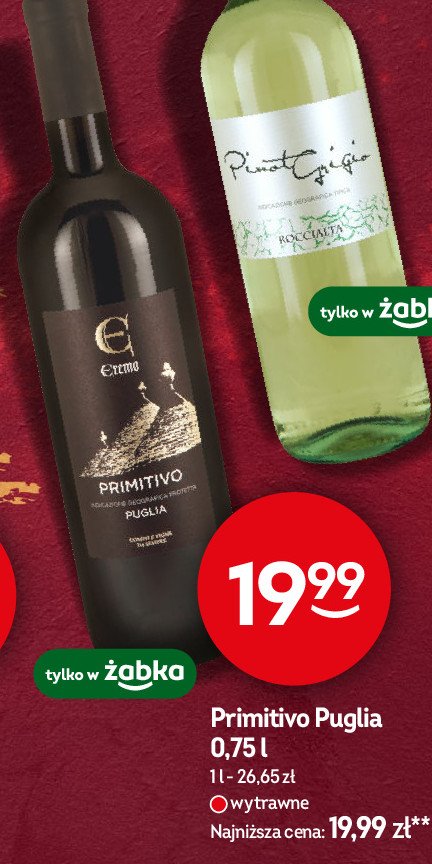 Wino PRIMITIVO PUGLIA promocja