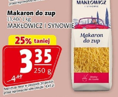 Makaron do zup MAKŁOWICZ I SYNOWIE promocja w Prim Market