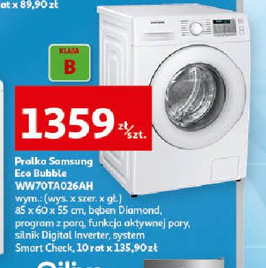 Pralka eco bubble ww70ta026ah Samsung promocja