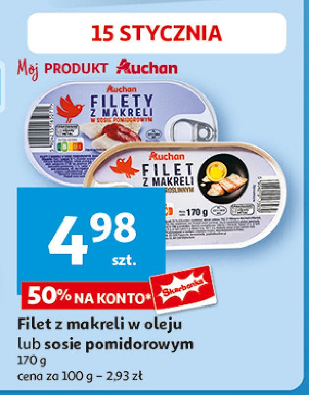 Filet z makreli w sosie pomidorowym Auchan promocja w Auchan