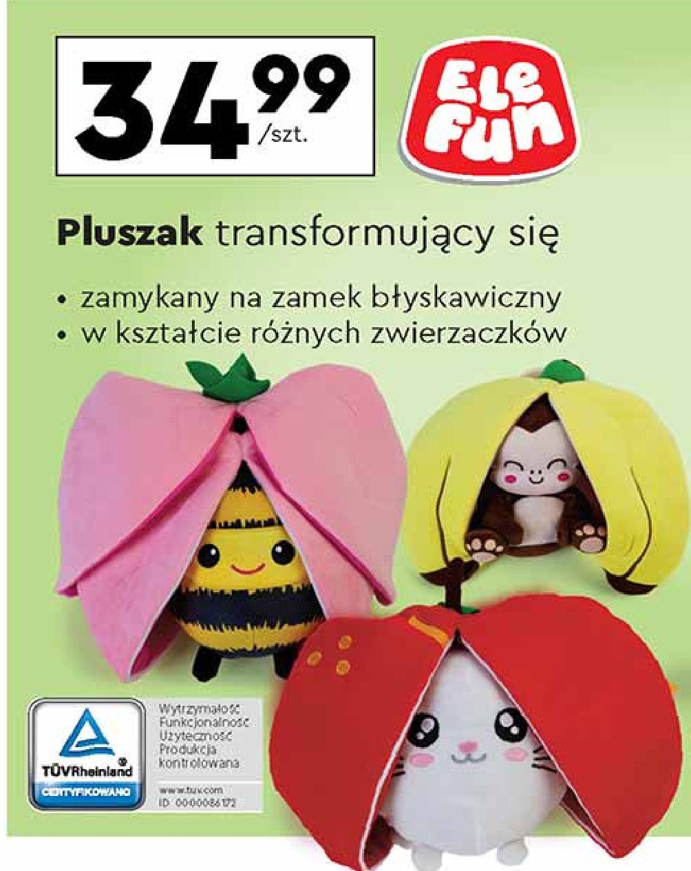 Pluszak transformujący się Elefun promocja