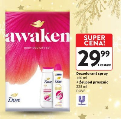 Zestaw kosmetyczny Awaken Body Duo Gift Set dezodorant spray 150 ml + żel pod prysznic 225 ml promocja w Intermarche