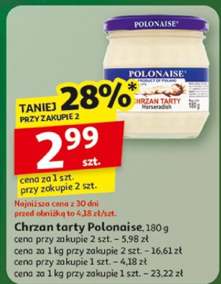 Chrzan tarty Polonaise promocja w Auchan