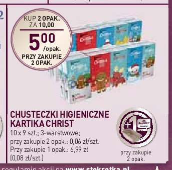 Chusteczki christmas Kartika promocja