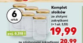 Komplet słoików ze złotymi nakrętkami 315 ml promocja w Kaufland