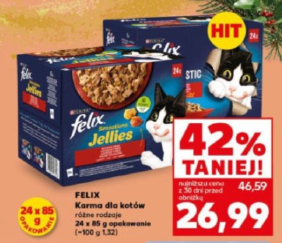Karma dla kotów FELIX różne rodzaje 24 x 85 g promocja w Kaufland